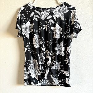 I.N.C. Black and White Floral Shirt